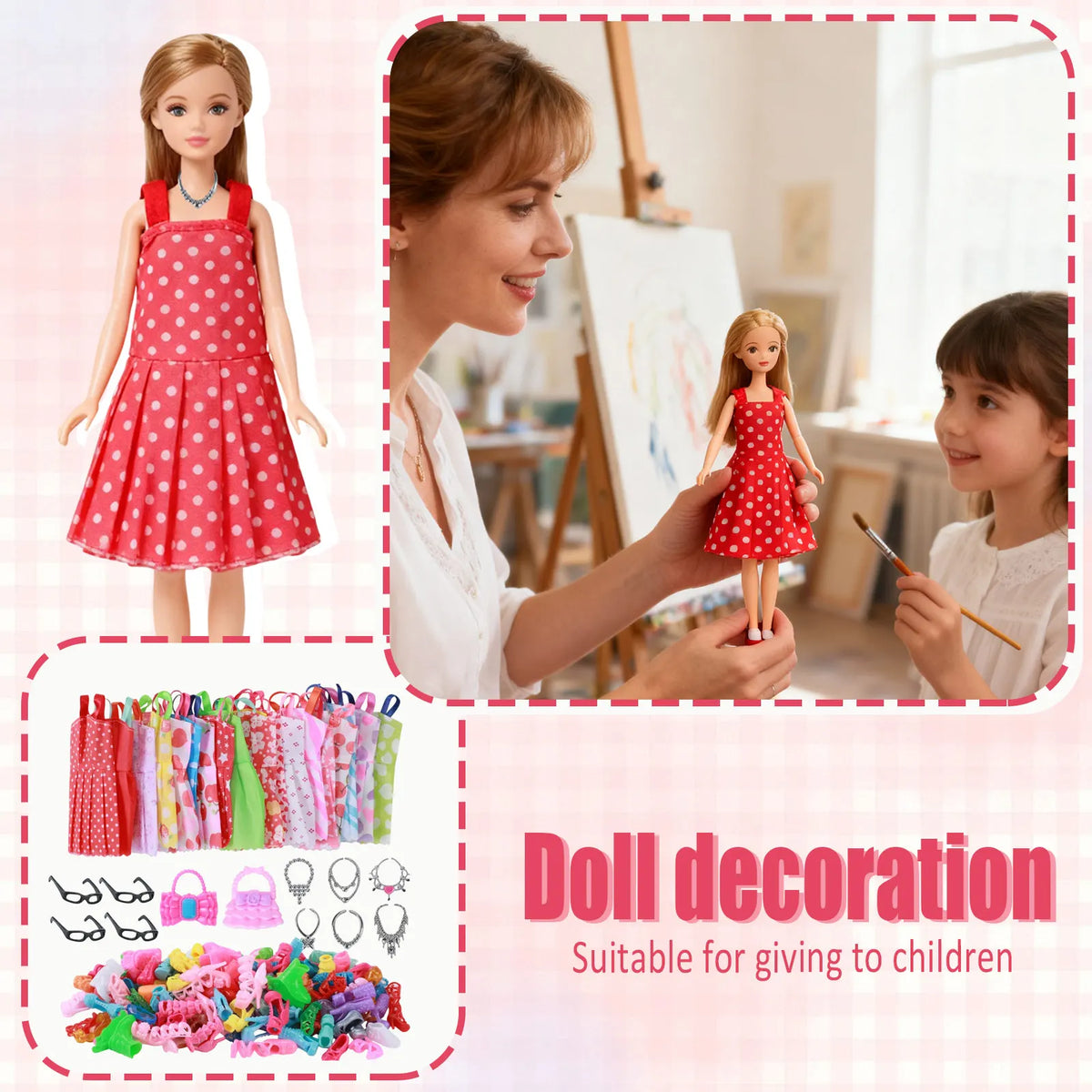 32-Piece Doll Clothes & Accessories Set – Dresses, Shoes & More