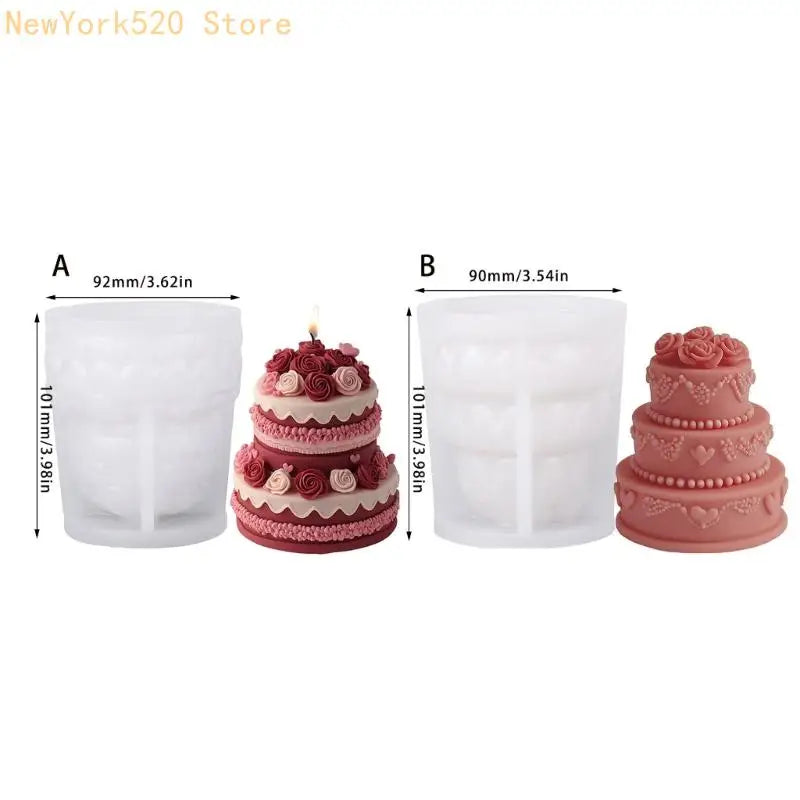 Rose Cake Silicone Mold – Epoxy Resin, Soap & Wedding Décor