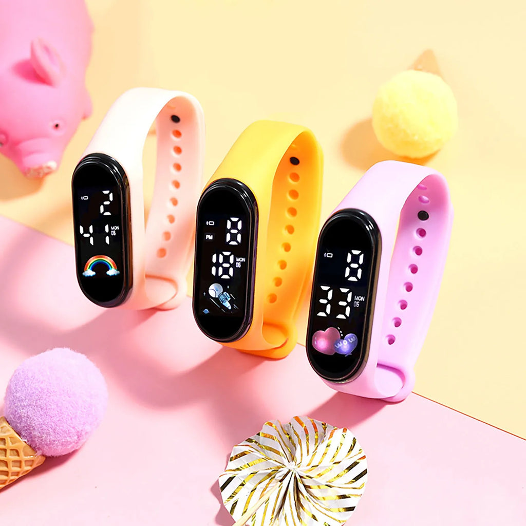 Kids LED Digital Watch Waterproof Colorful Silicone Wristband