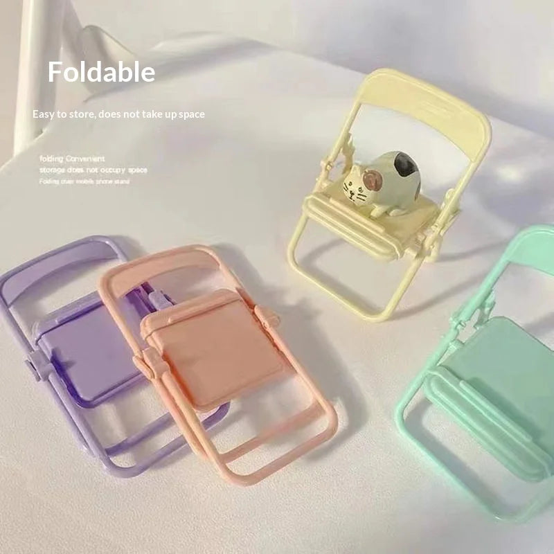Mini Folding Chair Phone Stand | Cute Portable Desk Holder