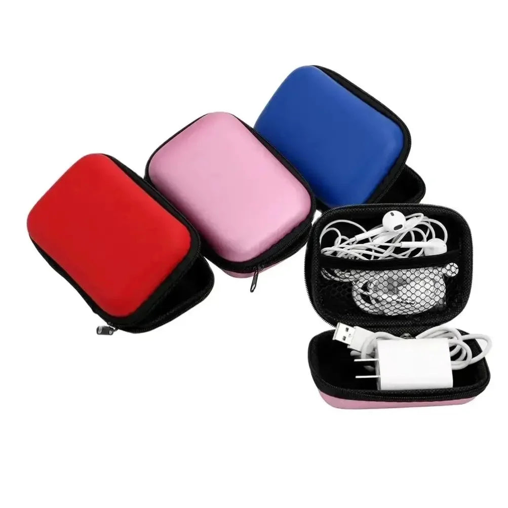 Portable PU Travel Cable Organizer Zipper Storage Bag