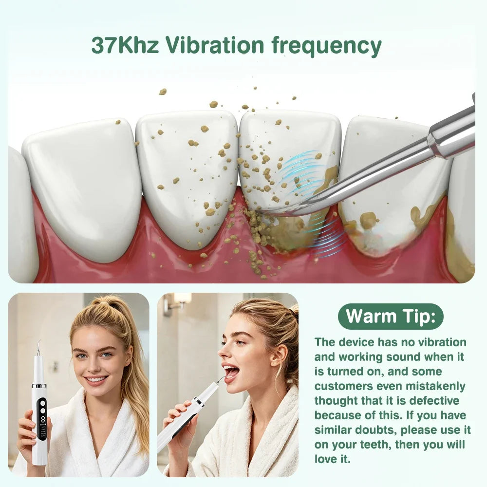 AFDEAL Ultrasonic Dental Cleaner – 5 Modes, LED, 2 Heads