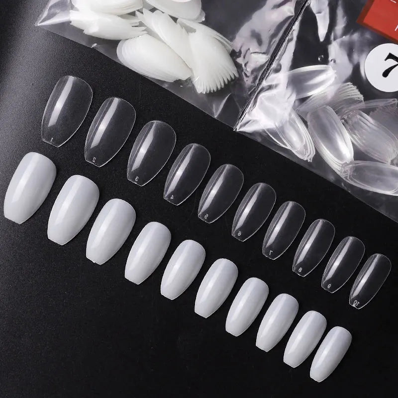 500pcs Press On Nail Tips – Coffin Ballet Full Cover False Nails