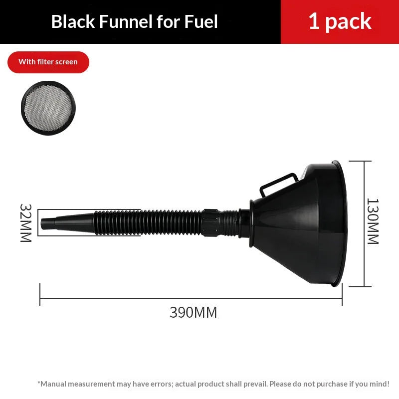 Flexible Car Oil Funnel with Filter Screen – Wide-Mouth Spout