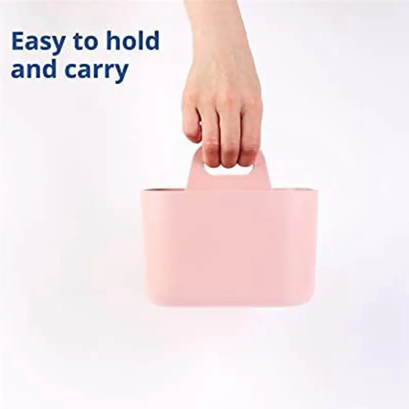 2-Piece Stackable Plastic Caddy Organizer with Handle – Blue