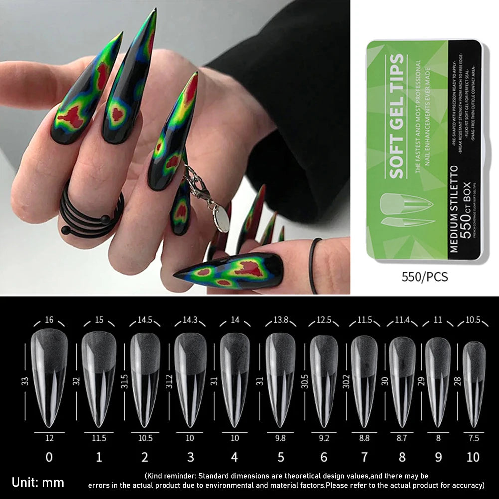 Yoxier Ultra Thin Soft Gel Full Cover Matte Press On Nails 440/550pc