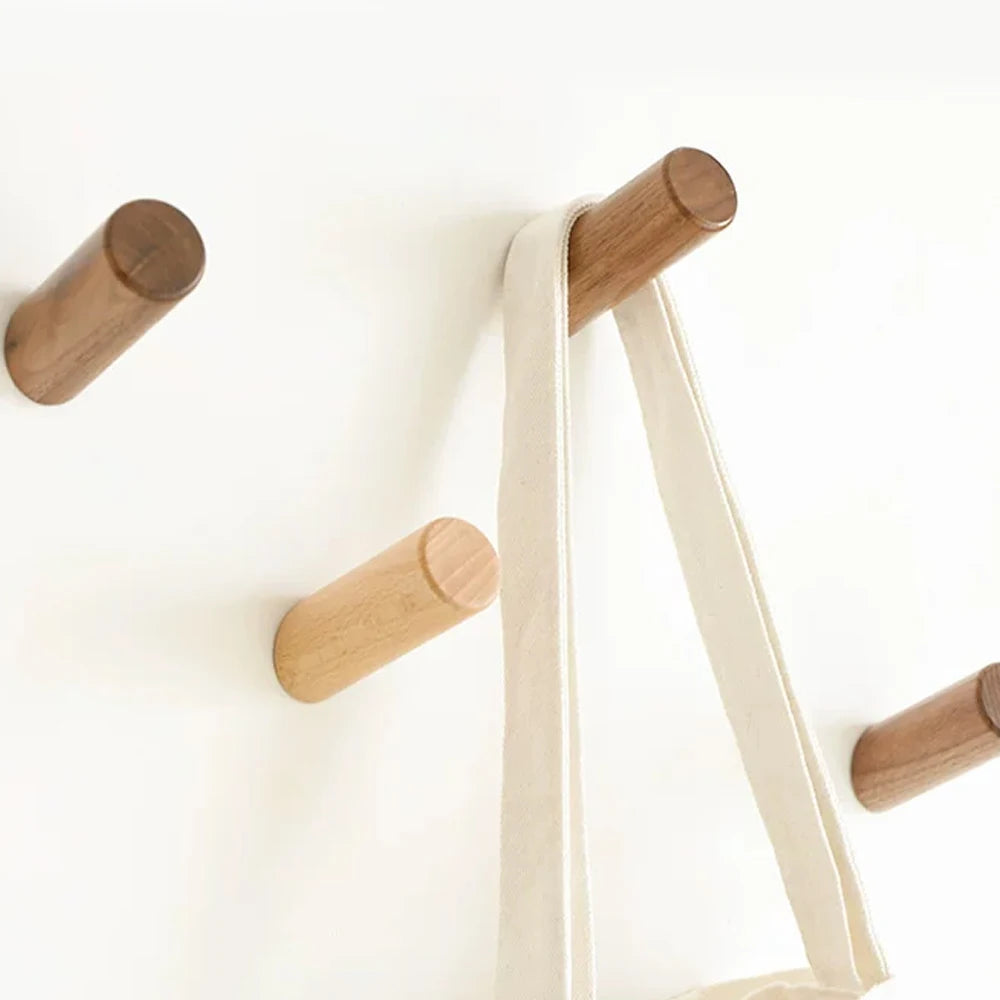 Wooden Wall Hooks – Coat Rack, Towel & Key Hanger
