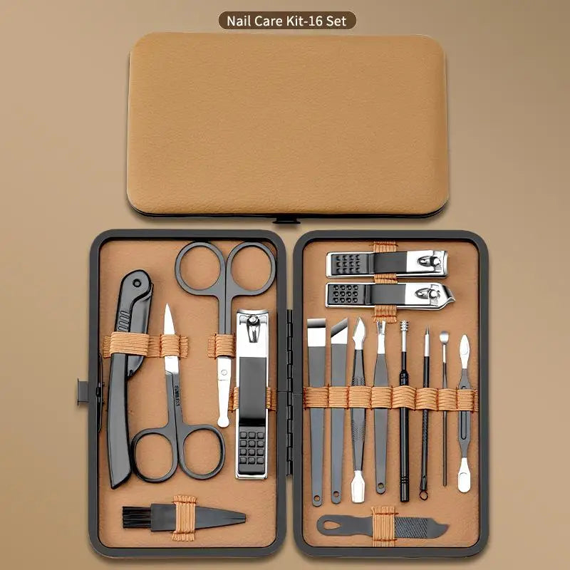 Stainless Steel Manicure & Pedicure Set – 7/16/24 Pcs Nail Kit