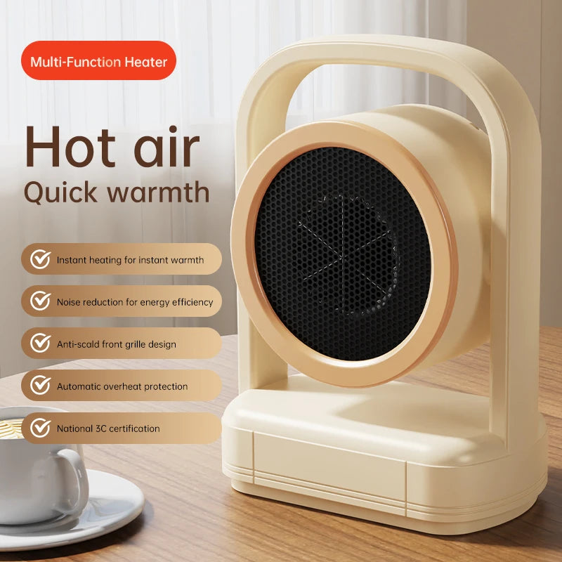 VIBE Portable Mini Desktop Fan Heater for Office & Home