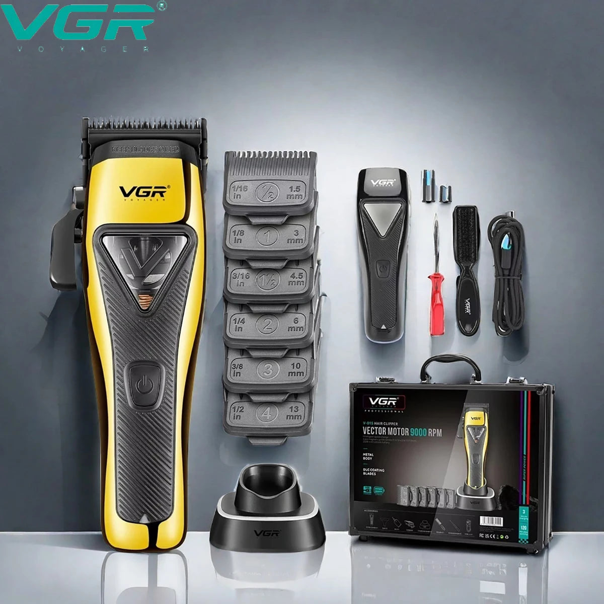 VGR V-015 Professional Hair Clipper 9000 RPM Electric Trimmer
