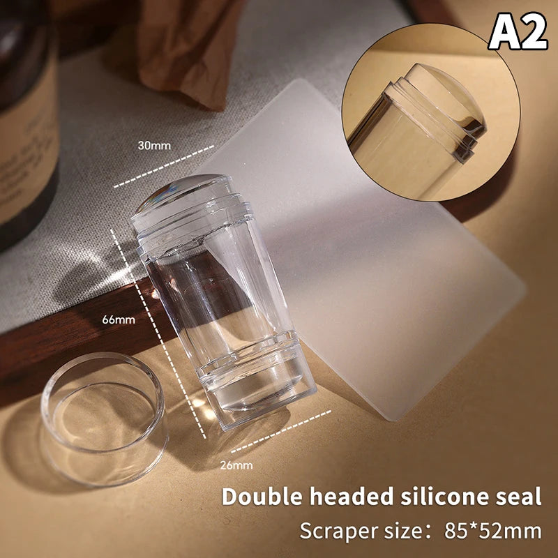 Silicone Nail Art Stamper & Scraper – French Manicure Kit