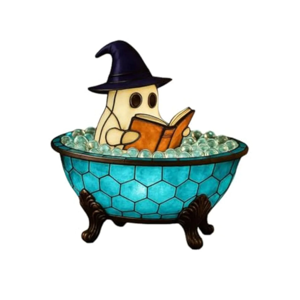 Cute Ghost Resin Bath Lamp – Color-Changing LED Figurine