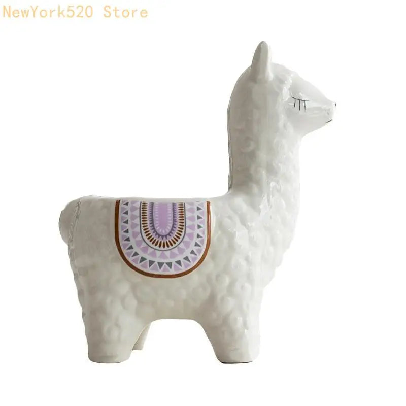 Ceramic Alpaca Flower Pot for Succulents & Small Plants