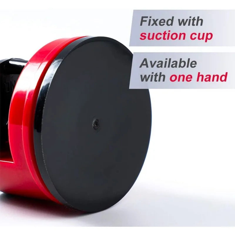 Portable Suction Base Kitchen Knife Sharpener – Red & Blue