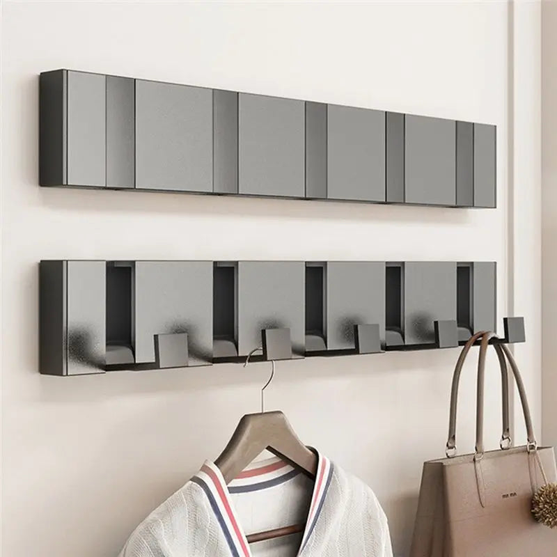 No-Drill Wall-Mounted Folding Hook – 5-Arm Space Aluminum