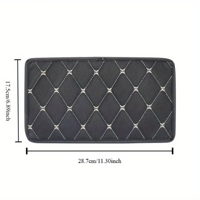 PU Leather Car Armrest Cover Cushion Pad with Storage Box