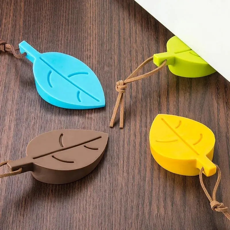 Silicone Leaf Door Stopper & Finger Pinch Guard with Lanyard