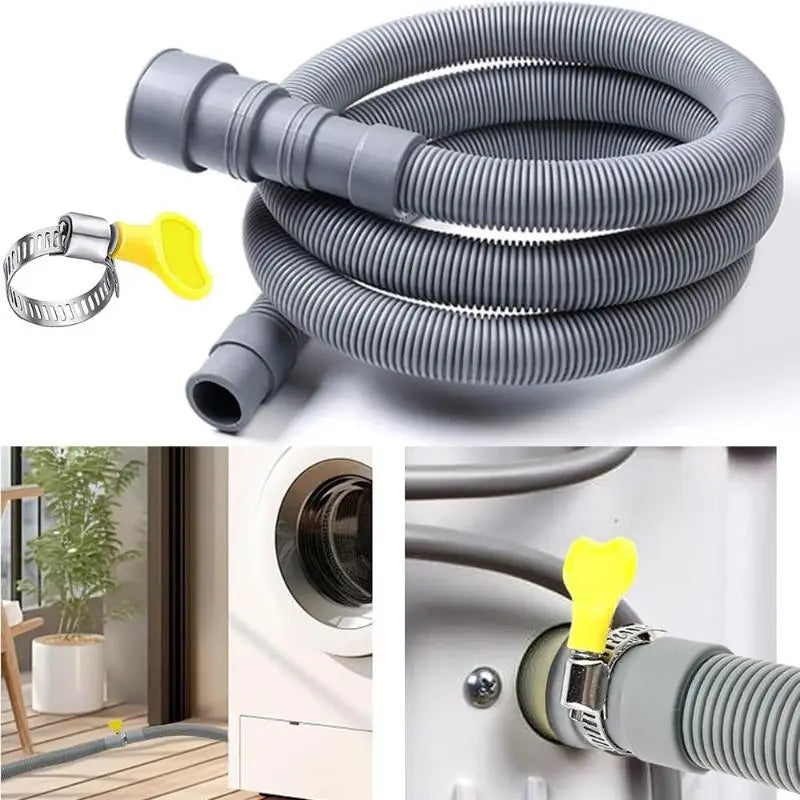 Washing Machine Drain Hose 1M–2M with Clamps – Cuttable