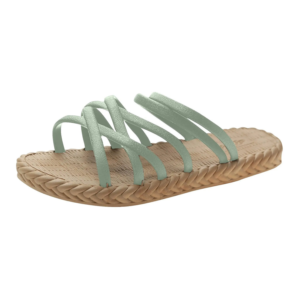 Women's Summer Flat Sandal Slippers – Soft Sole Slip-On