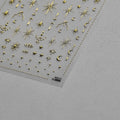 5D Luxury Star Nail Stickers – Black Silver Gilding Decals