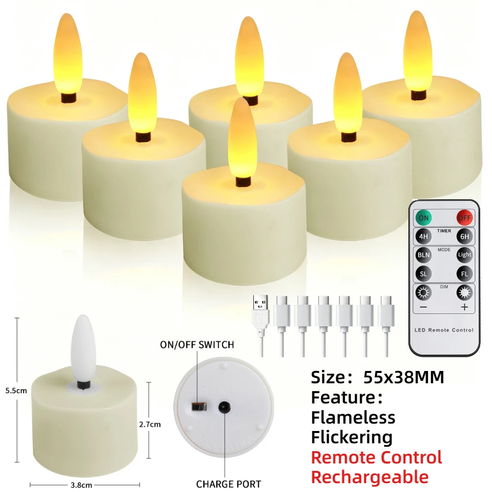 12/24 Pack Flameless LED Tea Light Candles Battery Operated