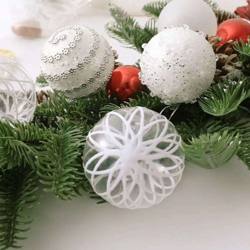 16-Pc 6cm Painted Christmas Ball Ornament Set – Plastic Baubles