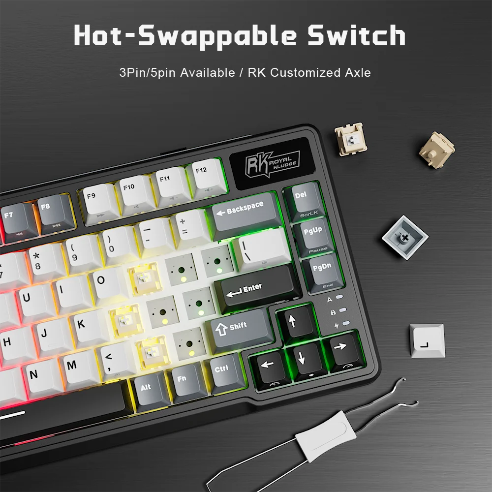 RK Royal Kludge L75 75% Tri-Mode Wireless Mechanical Keyboard