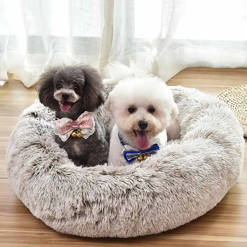 Fluffy Round Pet Bed – Soft Plush Mat for Cats & Dogs