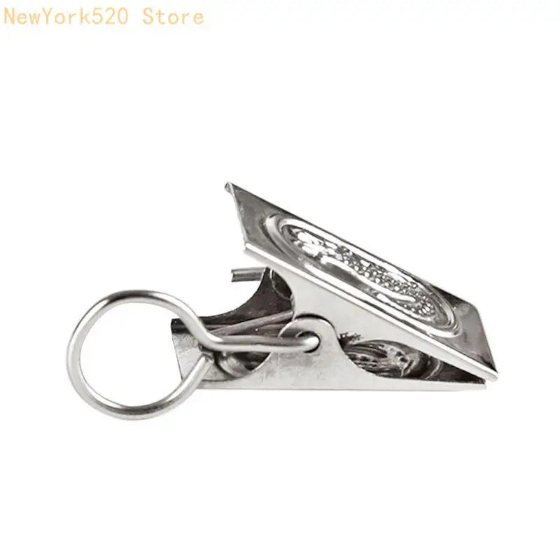 100-Pack Stainless Steel Curtain Clips with Hooks – Silver