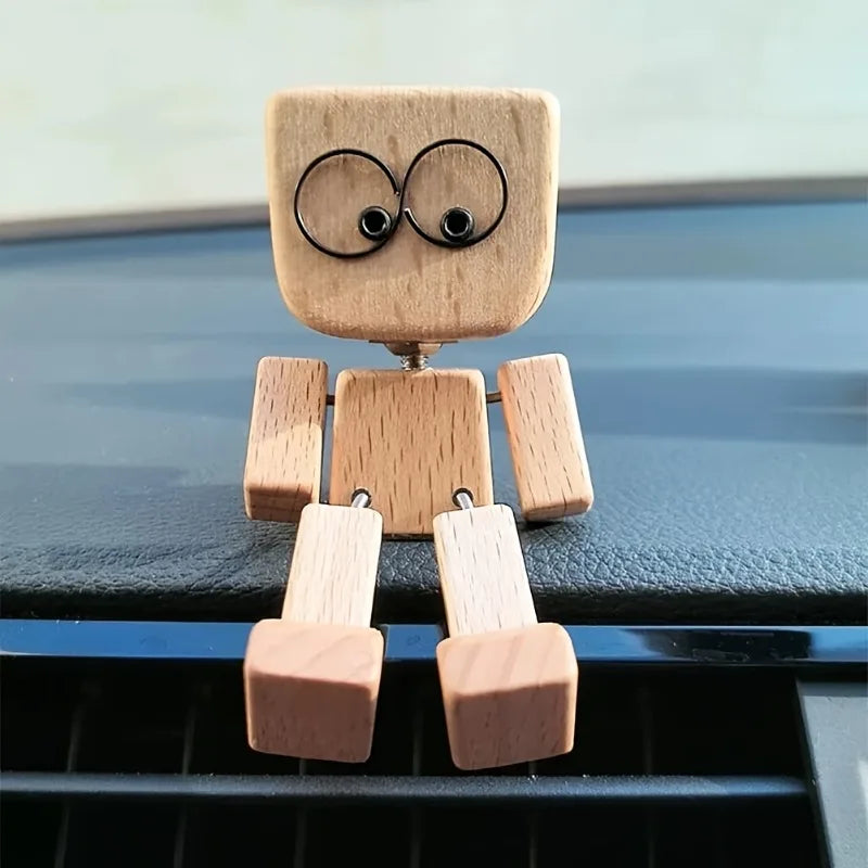 Wooden Bobblehead Desk Ornament – 12 Expressions | Holiday Gift
