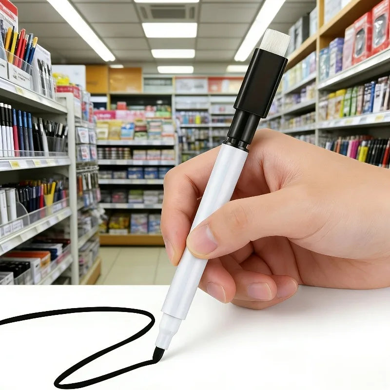 Erasable Whiteboard Markers with Built-In Eraser – 5/10 Pack