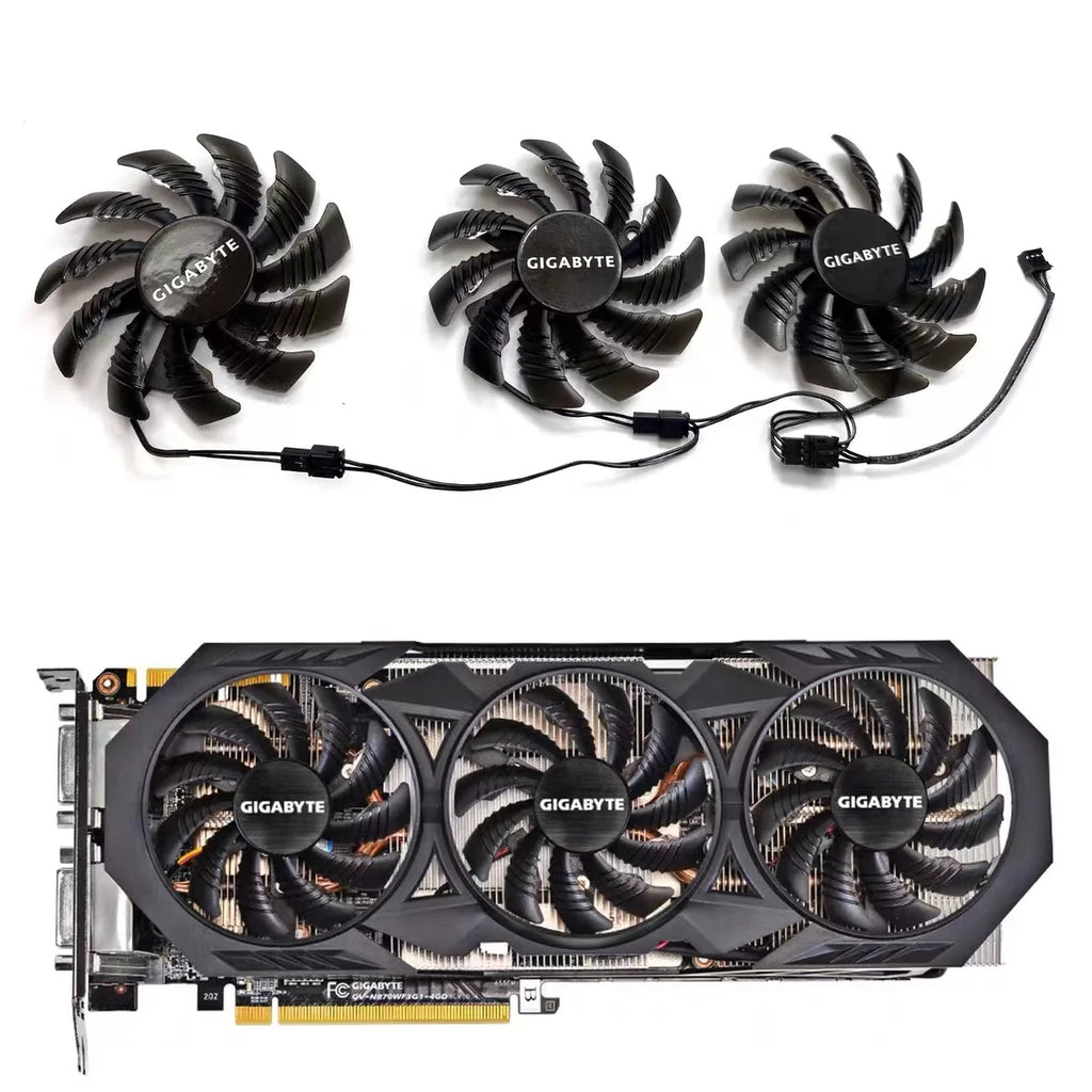75mm GPU Fan Replacement for Gigabyte GTX 970 Windforce 3-Pin