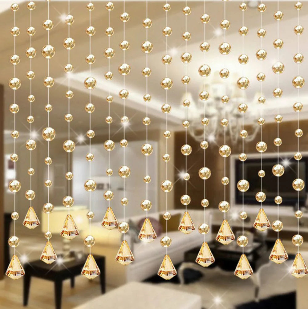 Luxury Crystal Bead String Door Curtain Room Divider 1M