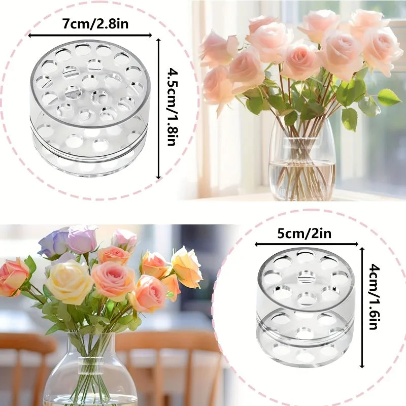 2-Pack Spiral Flower Stem Holders – Clear Plastic Floral Grid