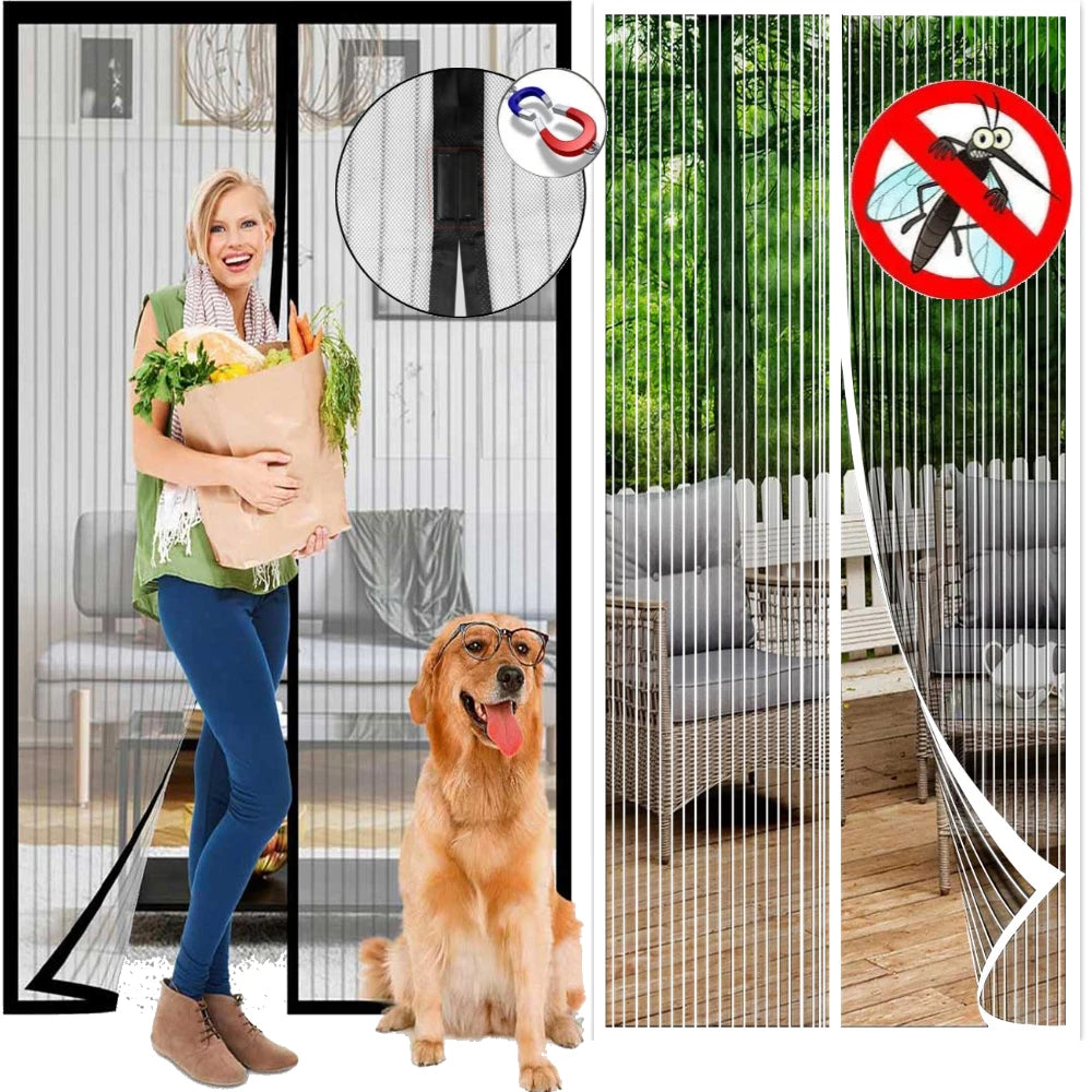 Magnetic Mosquito Screen Door Curtain – Auto-Close Mesh Net