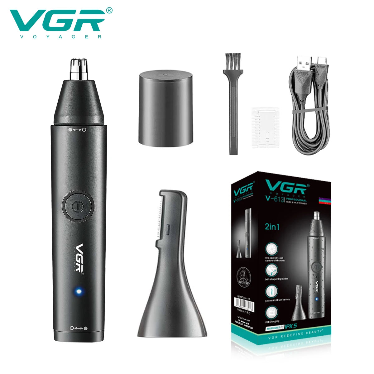 VGR V-613 Rechargeable Nose & Ear Hair Trimmer for Men
