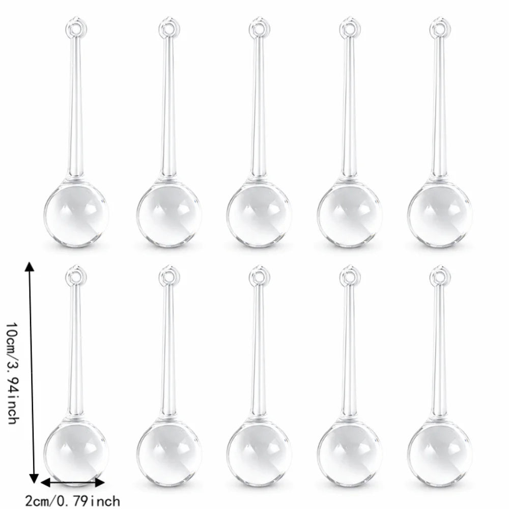 10PCS Teardrop Crystal Christmas Tree Hanging Pendants Ornaments