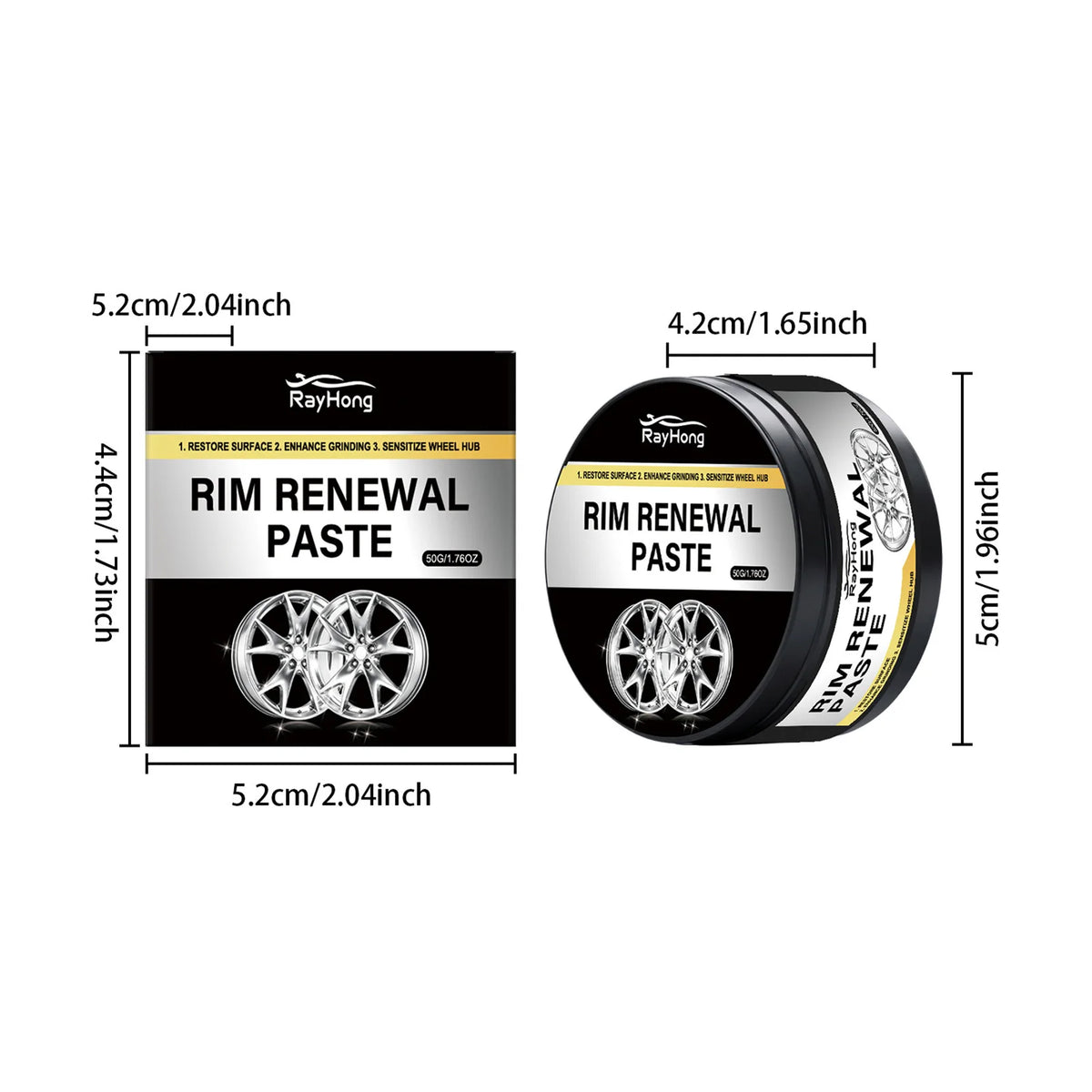 Wheel Scratch Repair Paste – High-Gloss Alloy Rim Polish 50g