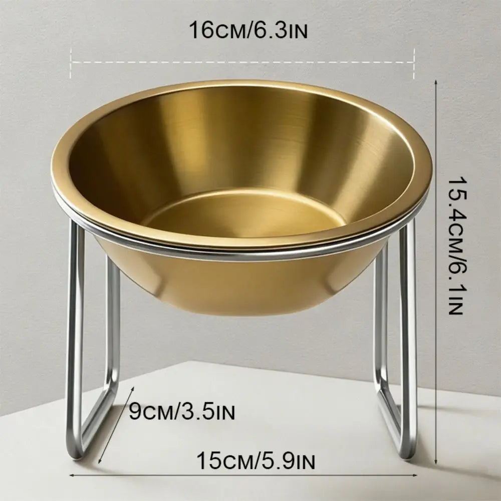 Elevated 15° Tilted 304 Stainless Steel Cat & Dog Bowl