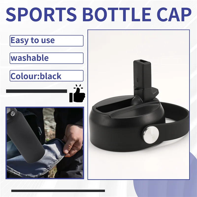 2-Pack BPA-Free Straw Lids for Hydro Flask Wide Mouth Bottles