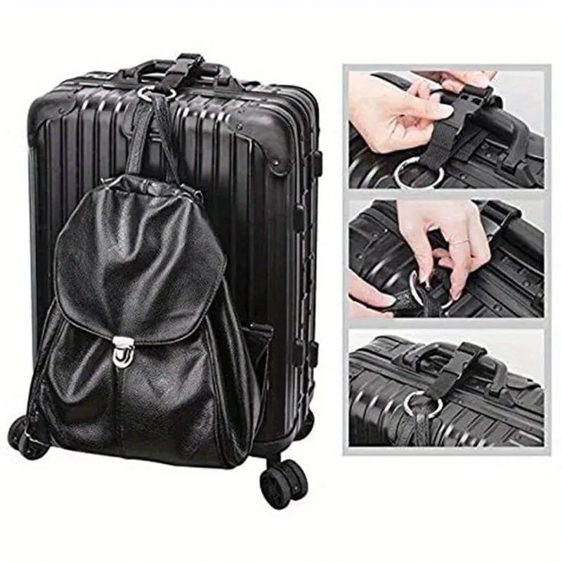 Black Nylon Luggage Strap – Anti-Theft Gripper & Handbag Clip