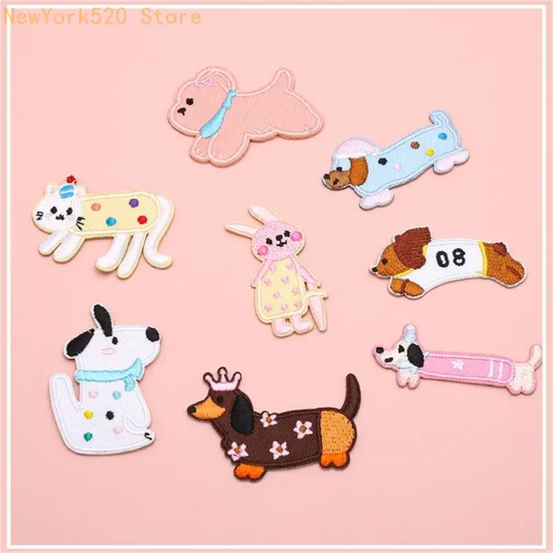 Dog Embroidered Iron-On Patches for Jackets, Bags & Clothes
