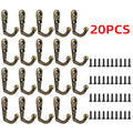 20-Set Zinc Alloy Wall Hooks with Screws – Retro Coat & Key Hanger