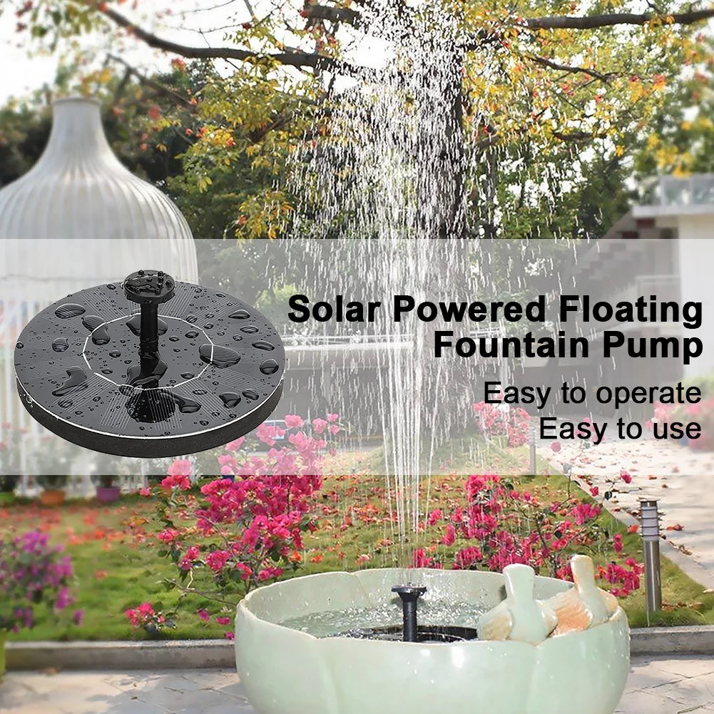 1W Solar Floating Fountain Pump – 6 Nozzles, Garden Pond