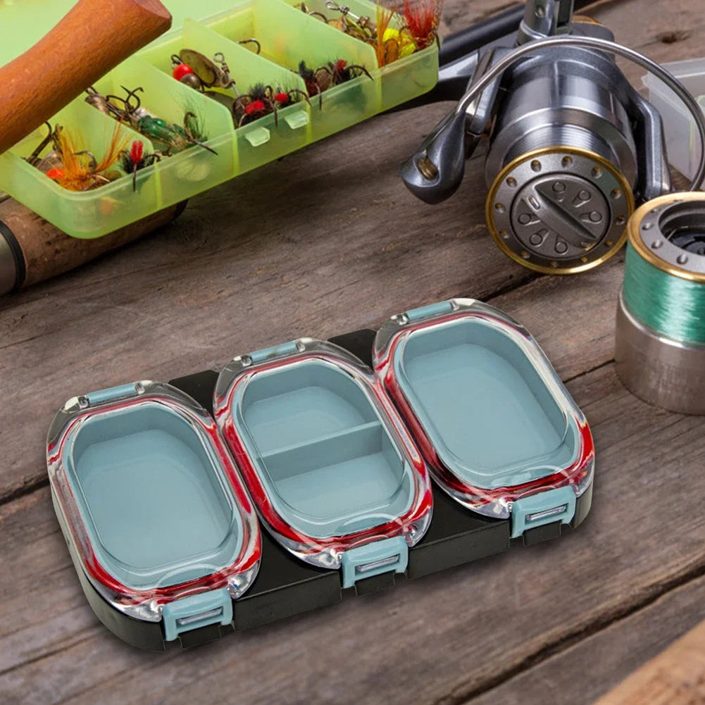 Magnetic Waterproof Fishing Tackle Box – 3 Grid Hook Storage
