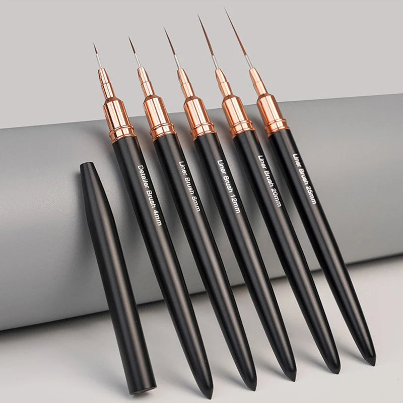 5-Pc Nail Art Liner Brush Set – Striping & Gel Design