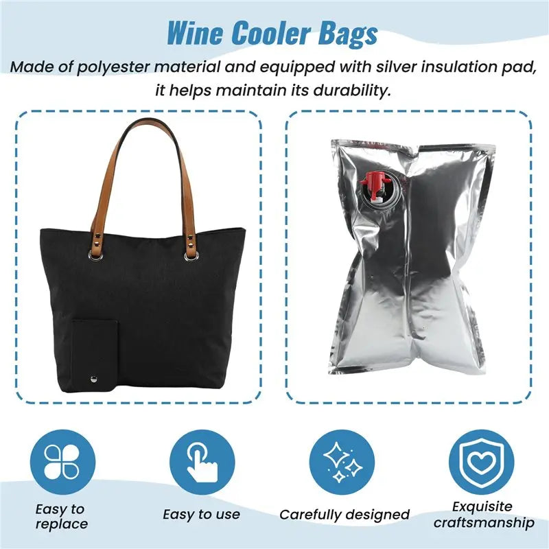 Insulated Wine Tote Bag – Leakproof Beach Cooler Carrier