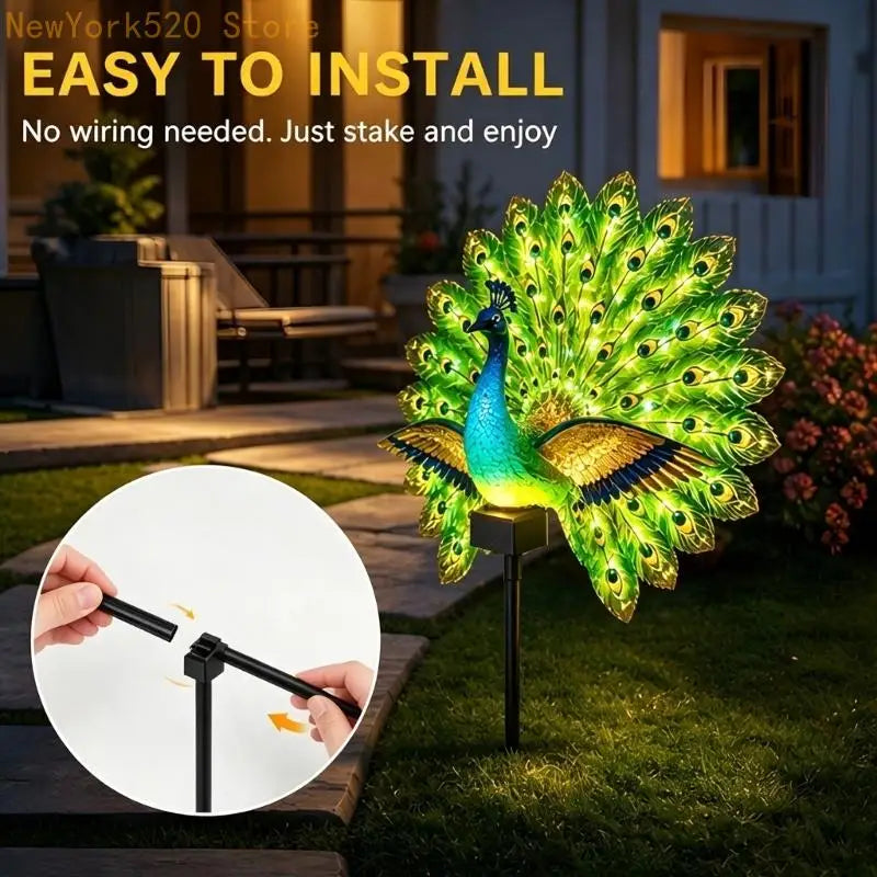 Metal Bird Solar Garden Stake Light – LED Outdoor Accent
