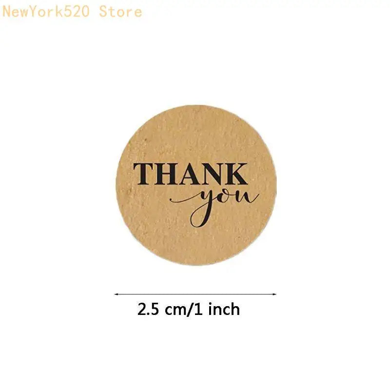 500pcs Kraft Thank You Stickers Round Seal Labels – Roll