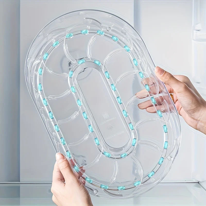 360° Rotating Fridge Shelf Organizer Kit – Space-Saving